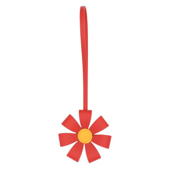 Flower Pendant Multi-Petal Design Faux Leather Bag Charm with Adjustable Strap Handbag