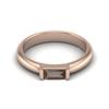 0.50 Ctw Baguette Smoky Quartz 925 Sterling Silver Rose Vermeil Solitaire Stackable Women Wedding Ring
