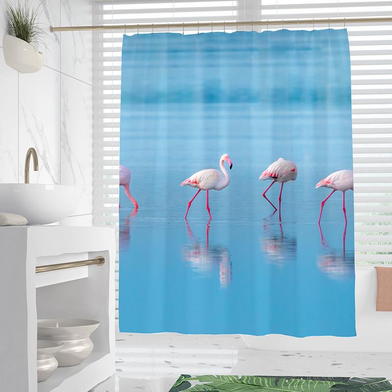 

Scenery Painting Washable Dirt-Resistant Shower Curtain Shower Head Waterproof Polyester Bath Curtain For Home Decor Accessories W60H190(CM)-1 Pcs
