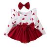 Girl's Printed Top With Tie, Wrapped Skirt And Headband Set