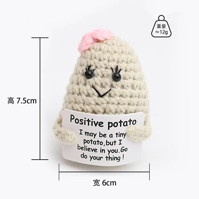 

New Positive Energy Hug Pocket Mini Handmade Plush Wool Woven Doll with Card Funny Birthday Holiday Gift Family Room Decoration