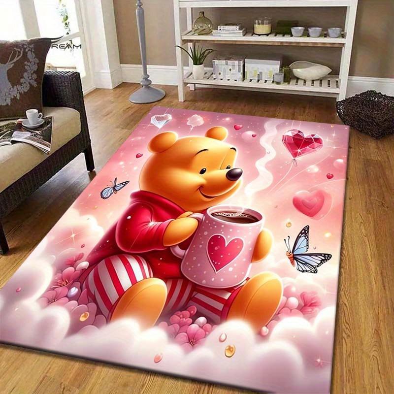 1pc Winnie Pattern Area Rug Soft Flannel Floor Mat for Living Room, Bedroom, Sofa Coffee Table Floor Mat