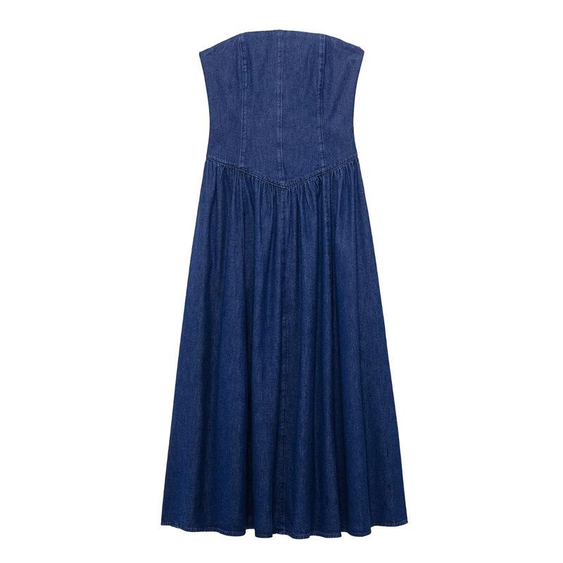 

TAOP&ZA Spring/Summer Women s Strapless Slimming Casual Dress Medium