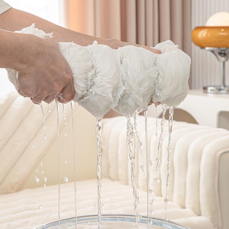 Plush Winter Sofa Cushion Non-Slip Solid Wood Leather Sofa Cover Simple and Light Luxury High-End Cushion