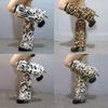 Leopard Print Furry Leggings Sleeve Thickened Plush Boot Covers Knee High Socks For Cosplay