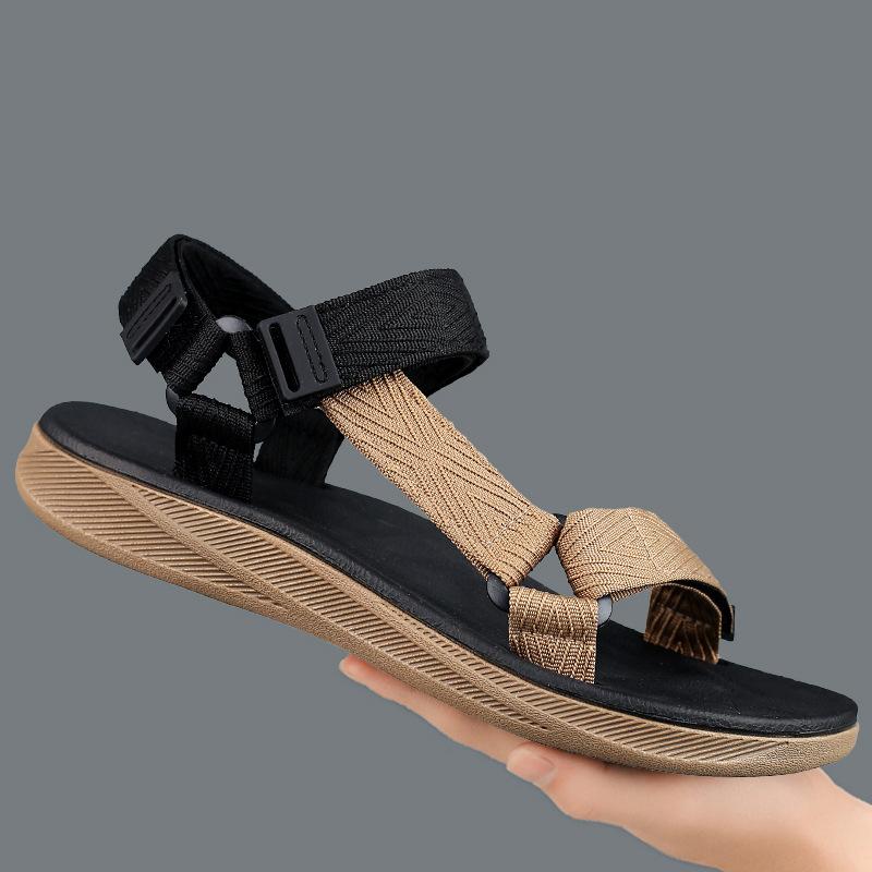 Summer Men‘s Casual Breathable Black Sandals Non-slip Flip Flops High Quality Outdoor Beach Slippers Water Shoes