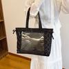 Lace-up Simple Itabag Badge Display Shoulder Bag Pouch Bag Transparent Pocket Tote Bag  Gift