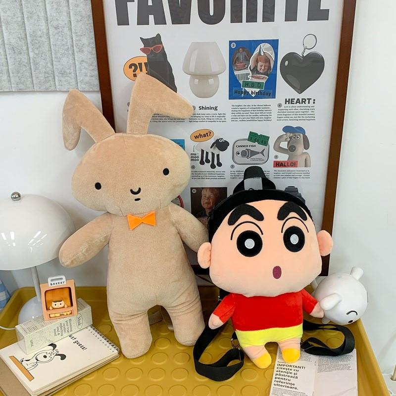 Cute Crayon Cartoon Shin Chan Boochan Dog Rabbit Plush Backpack For Students