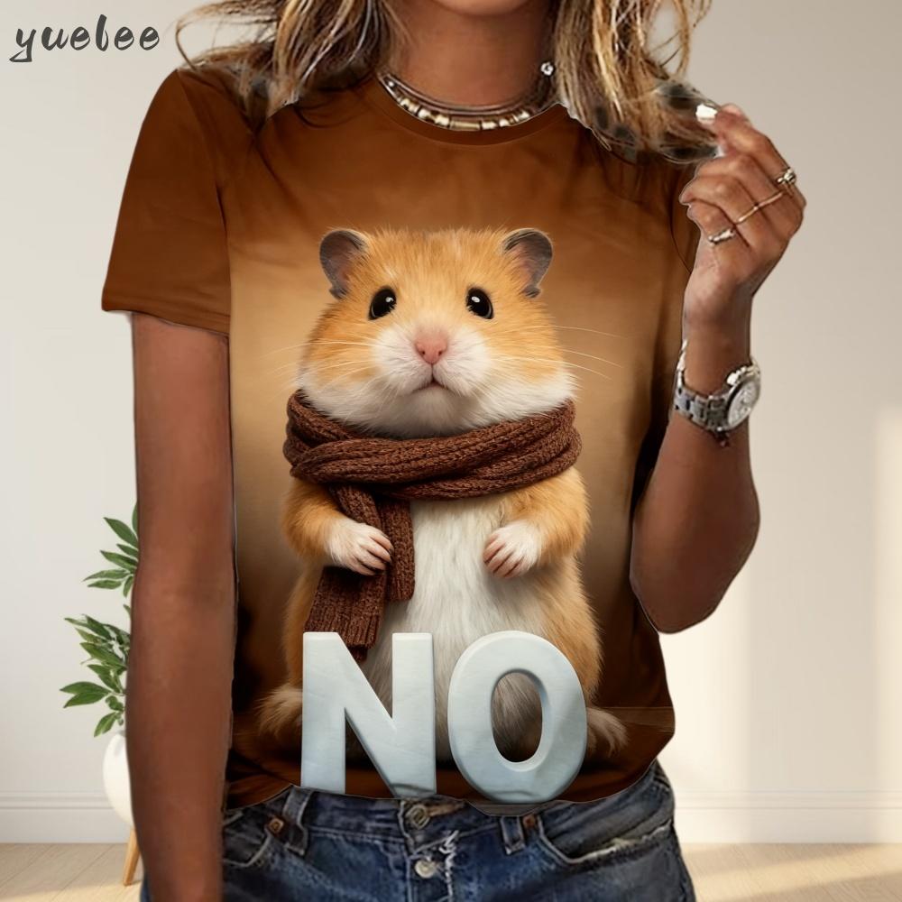 2025 Neues 3D-Tiger-Print Lockeres Damen-T-Shirt Sommer Lässiges Damen-Mode-T-Shirt Outdoor Neues Streetwear Damen Kurzarm-Oberteil