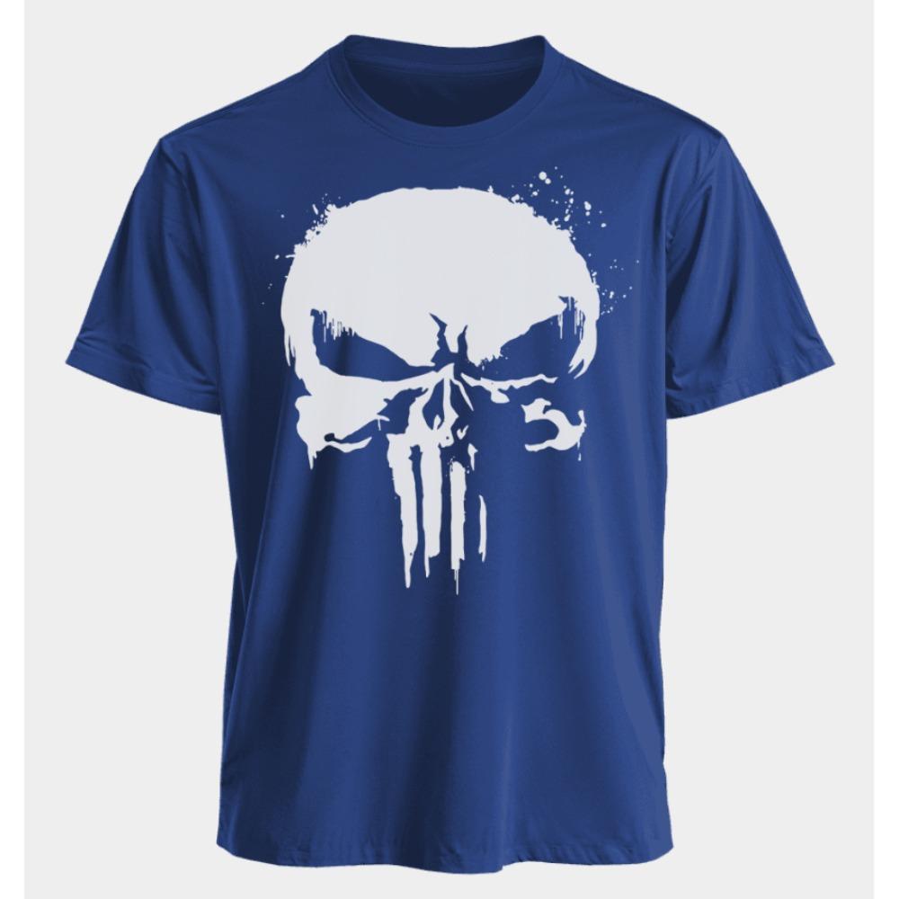 Men's and Women's T-shirts Punisher Summer American Spring and Autumn Basic Loose Sporty Punk Oversized Short-sleeved