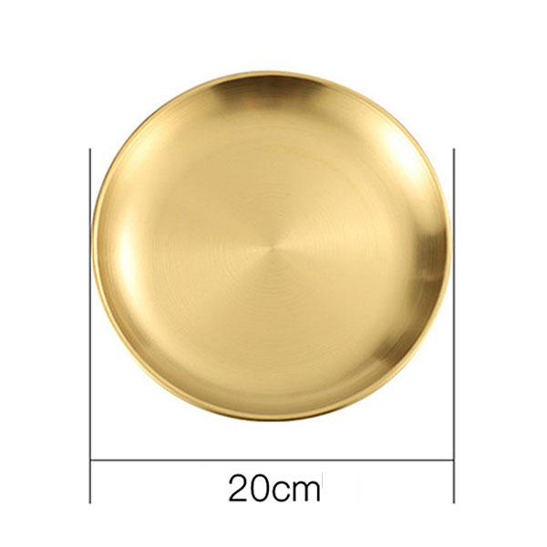 Metal Round Plate Camping Dishes Rust-Proof Stackable Food Serving Plate for Salad Fruit Dessert Snack Home Outdoor Dinner Plate