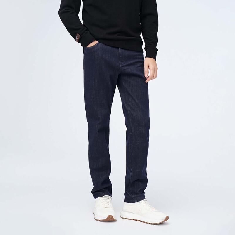 GIOVANNI VALENTINO Men's Brushed Thermal Straight Jeans