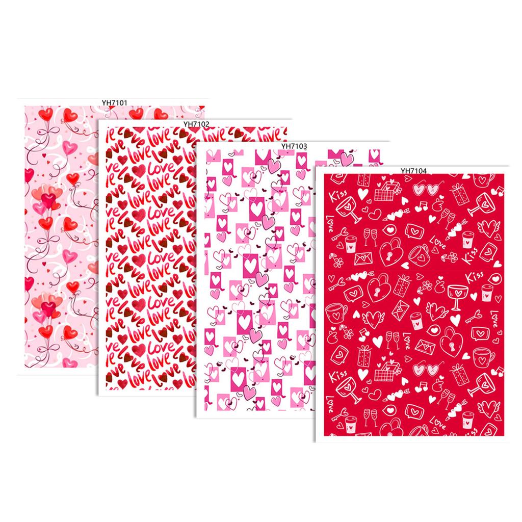 4Pcs Clay Transfer Paper Pottery Underglaze Heart Paper Water Soluble Transfer Sheets for Clay Earring Jewelry Making