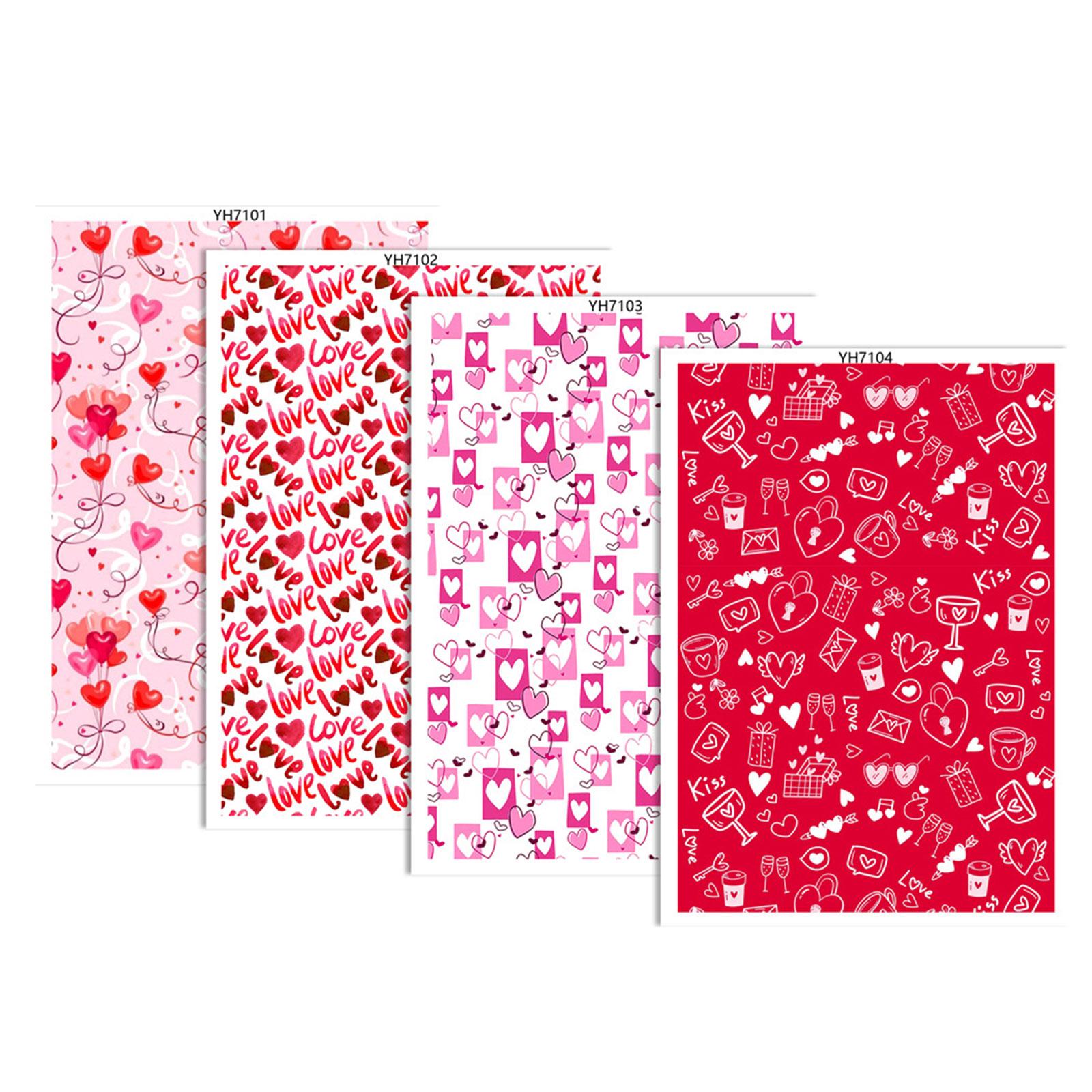 

4Pcs Clay Transfer Paper Pottery Underglaze Heart Paper Water Soluble Transfer Sheets for Clay Earring Jewelry Making F