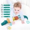 Baby-Musikalisches ausgestopftes Krokodil-Plüschtier, multisensorische Knisterrassel, Aktivitätsspielzeug, weiches Spielzeug für Mädchen, Neugeborene, Weihnachtsgeschenke
