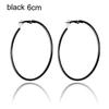 Pair Jewelry Gold Silver Black Women Fashion Big Circle Clip On Ear Without Piercing Earrings Hoops