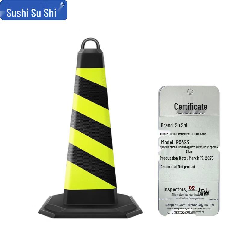 Reflective Road Safety Cones 70cm H, 38cm Base