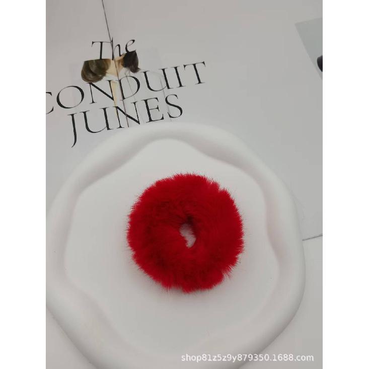 Plush Hair Scrunchies for Women & Kids, Soft Furry Hair Ties, High Ponytail Holder, Autumn Winter Fashion