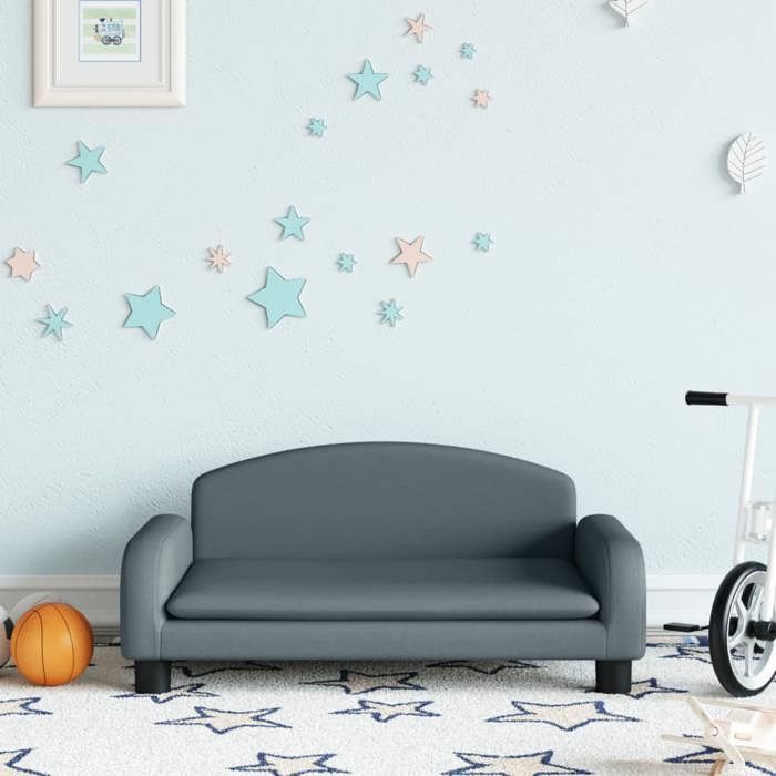 VidaXL Canapé pour enfants gris foncé 70x45x30 cm tissu, mini canapé, mini canapé-chaise, mini canapé pour enfants, canapé 3196359