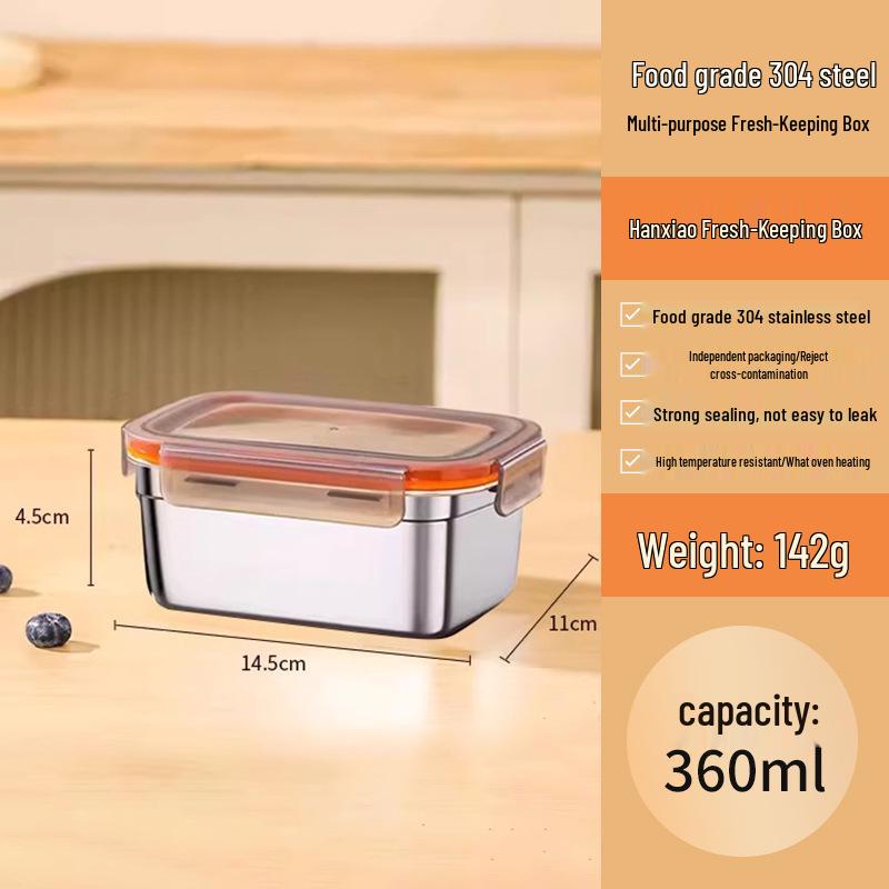 

Airtight 316 Stainless Steel Food Storage Container with Lid for Office, Fruit, Bento & Lunch, Refrigerator Safe