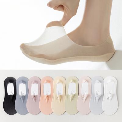 Calzini da barca da donna estivi sottili nuovi leggeri a bocca bassa tinta unita ghiaccio schermo occhi traspiranti invisibili in silicone antiscivolo
