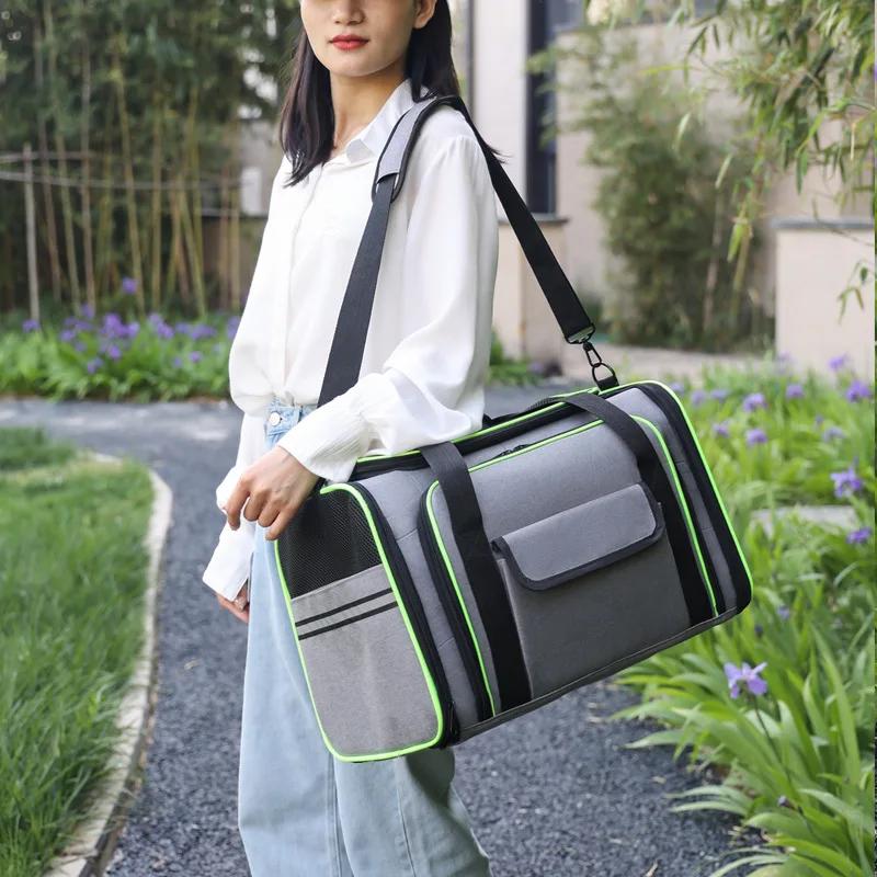 Cat Pet Bag Out Portable Shoulder Bag Expandable Foldable Large Space Breathable Pet Supplies Cat Carrier