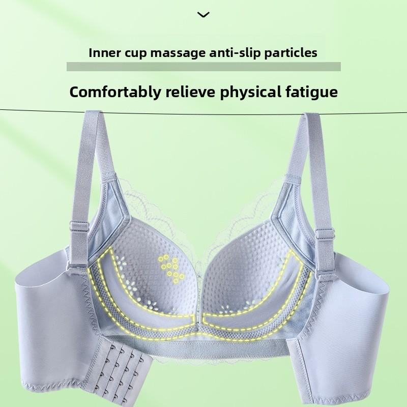 Summer New Lace Bra, Breathable Hole Cup Wireless Minimizer Bra, Sexy Adjustable Side Smoothing Underwear for Large Breasts