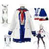 Gioco Umamusume: Carino Derby Oguri Cap Costume Cosplay Parrucca Uniforme da Marinaio Bianca Gonna Cappotto Donna Adulta Adorabile Costume di Carnevale