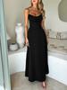 2026 Elegant A-line Lace-up Midi Dress for Women - Solid Color