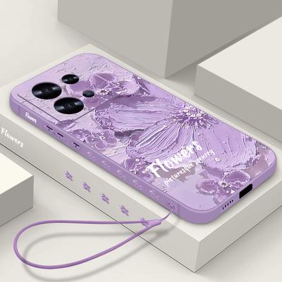Støtsikkert avlastende blomsterutskriftsveske for Xiaomi 14t 13t 12t 11t Poco F6 X6 X5 Pro Redmi Note 13 12 11 10 Pro Lens Protection Slim Tpu Soft lanyardveske