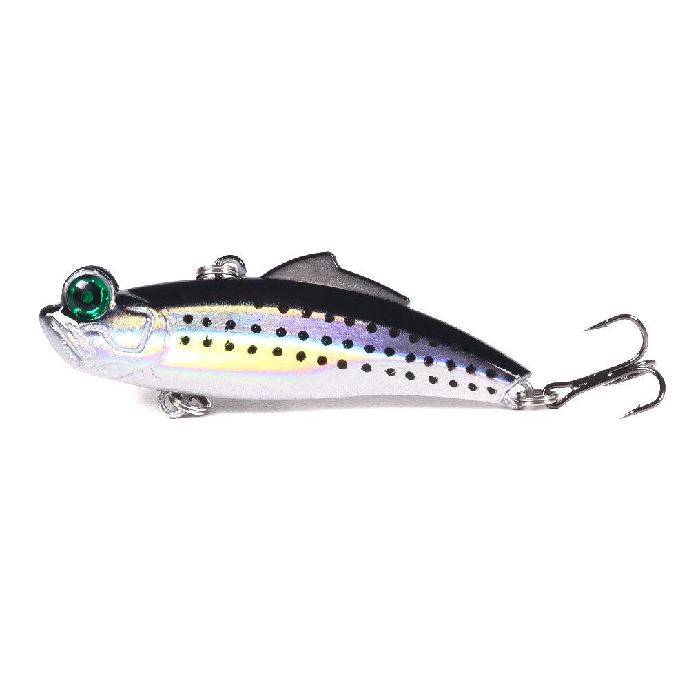 1Pcs 6.5cm/12.5g Fishing Lures Rattle Beads Sinking Chum Swimming VIB Fishing Tackle Fish Body Reflective Mutant Eye Lures VIP Baits