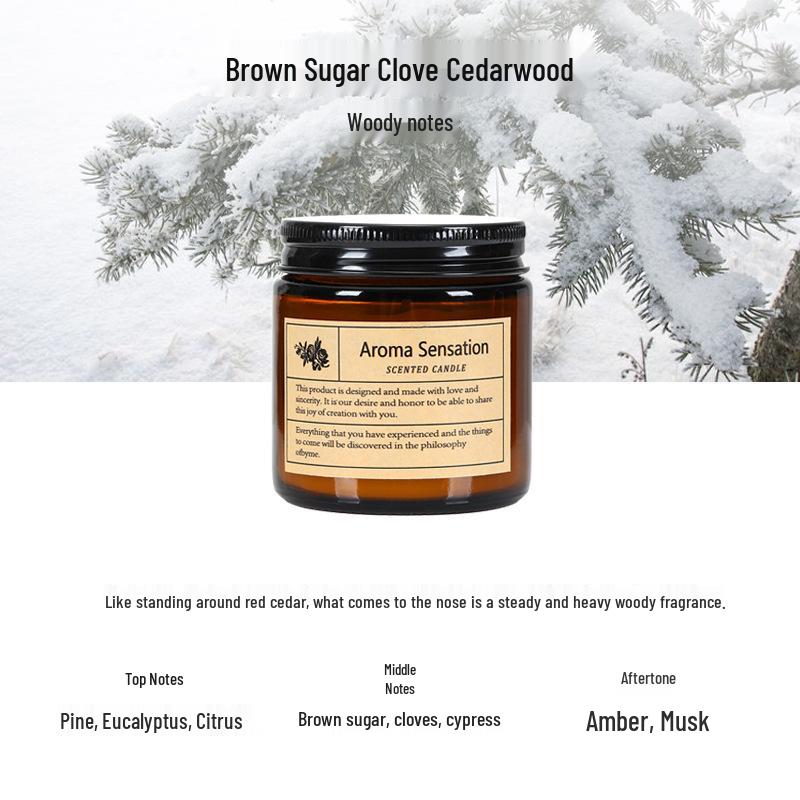 Amber Glass Aroma Candle - Smokeless Soy Wax with Essential Oil Fragrance, Handmade Creative Wedding Gift