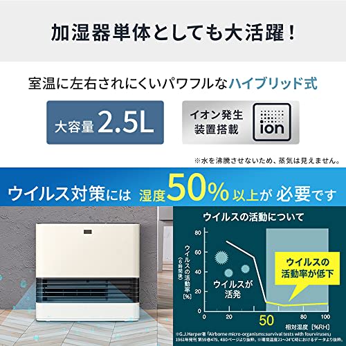 Iris Ohyama varmeapparat, keramisk viftevarmer, stort luftvolum, 1200W, luftfuktingsfunksjon, 3 nivå temperaturjustering, fall av funksjon, hurtigoppvarming