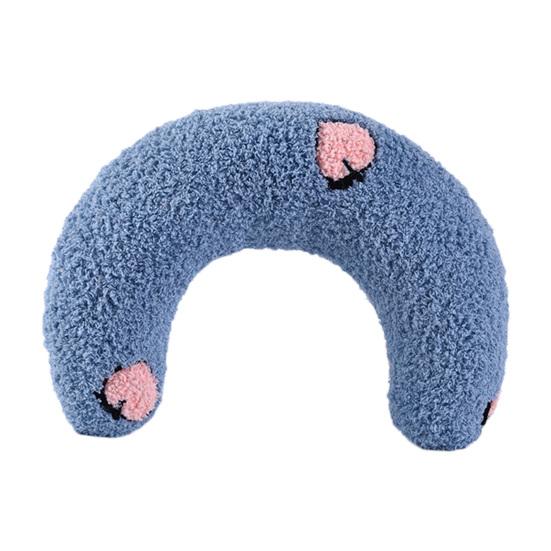 U-Shaped Pet Pillow Cat Neck Support Pillow Soft Fluffy Cat Calming Pillow with Cute Patterns Half Donut Cuddle Pillow for Cats And Small Dogs