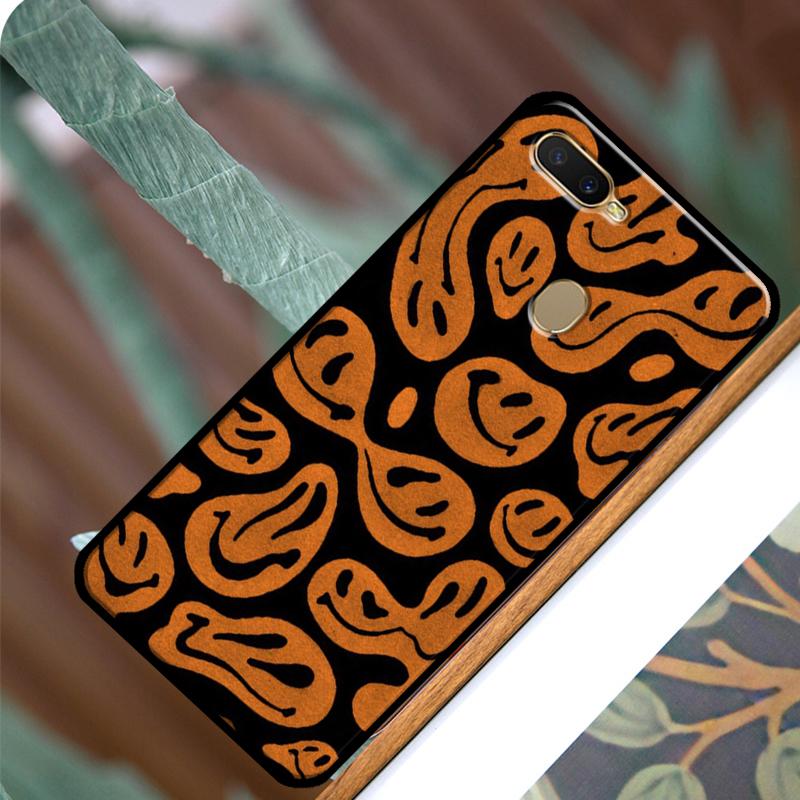Trippy Smiley Face Pattern Aesthetic For OPPO A74 A54 A94 Case For OPPO A31 A53 A53S A5 A9 2020 A5S A15 A83 A91 A52 A72 Coque