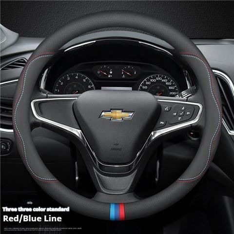 Car Leather Steering Wheel Cover for Chevrolet Montana Trailblazer EV SS RS Silverado RST Equinox RS LT Bolt EUV Blrzer 38cm
