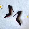 Black Red-soled High Heels Women's Stilettos 2025 Autumn and Winter New Sequined Crystal Wedding Shoes Pointed Professional Sexy Single Shoes