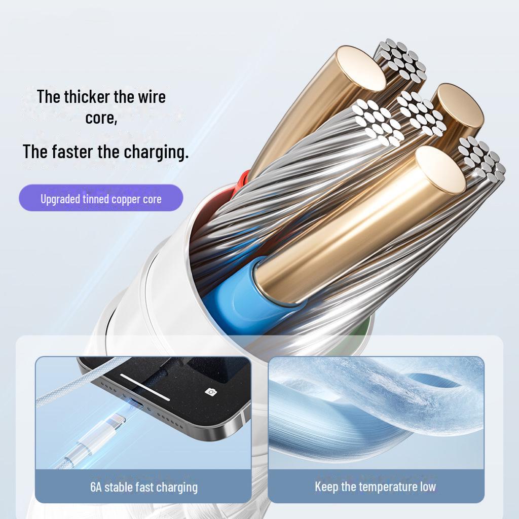 6A Double Magic 66W Fast Charging Cable for Huawei, Xiaomi, Android