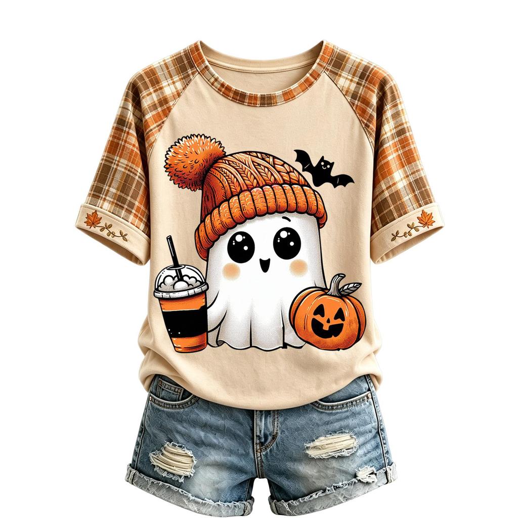 Women's Short Sleeve Raglan T-Shirt Round Neck Letter Print Casual Tee
