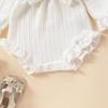 E2302A Toddler Girls' Princess Bow Romper with Headband - Sweet Long Sleeve Two-Piece Outfit