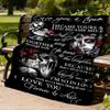 1pc Skull Couple Love Throw Blanket Polyester Fiber, Lightweight Flannel, Soft & Warm, All Season Use for Outdoor, Camping