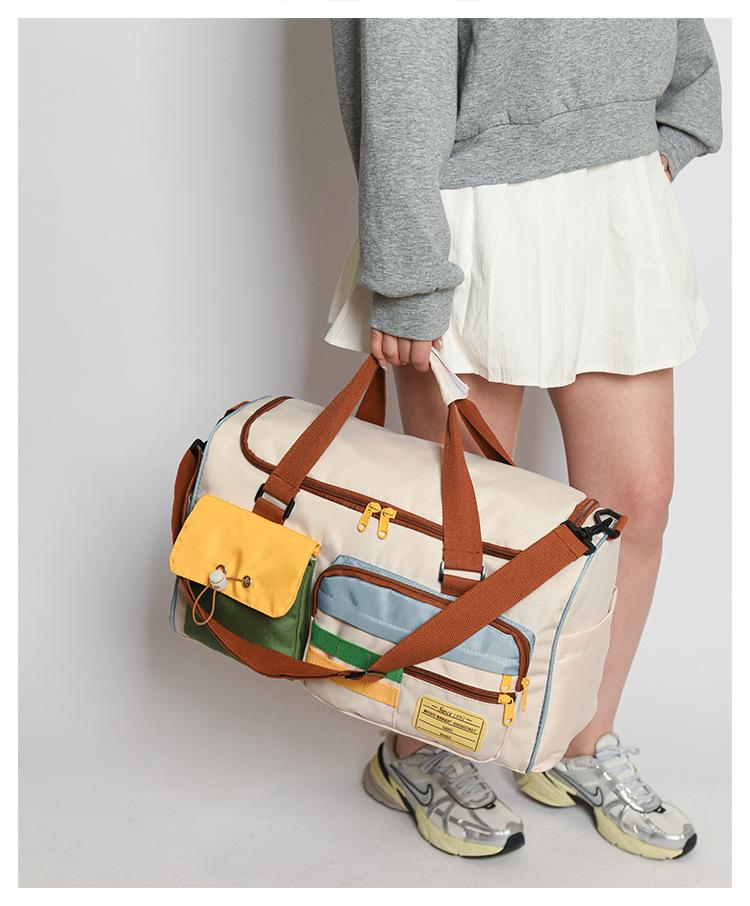 Women's & Men's Large Capacity Color Block Gym & Travel Crossbody Bag