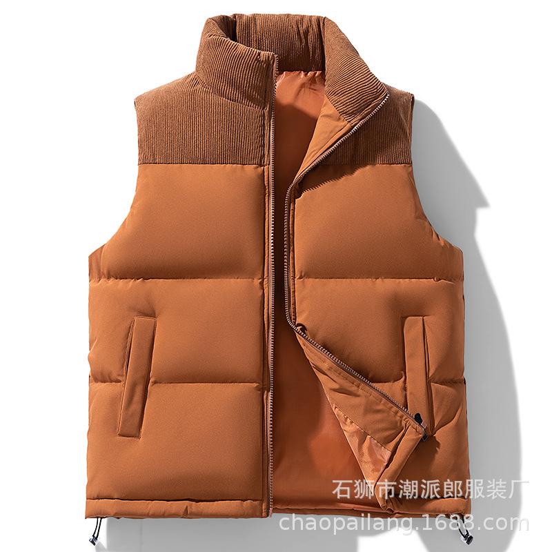 Autumn and winter down cotton clothes vest men's thickened vest jacket men's and women's couples loose bread clothes vest
