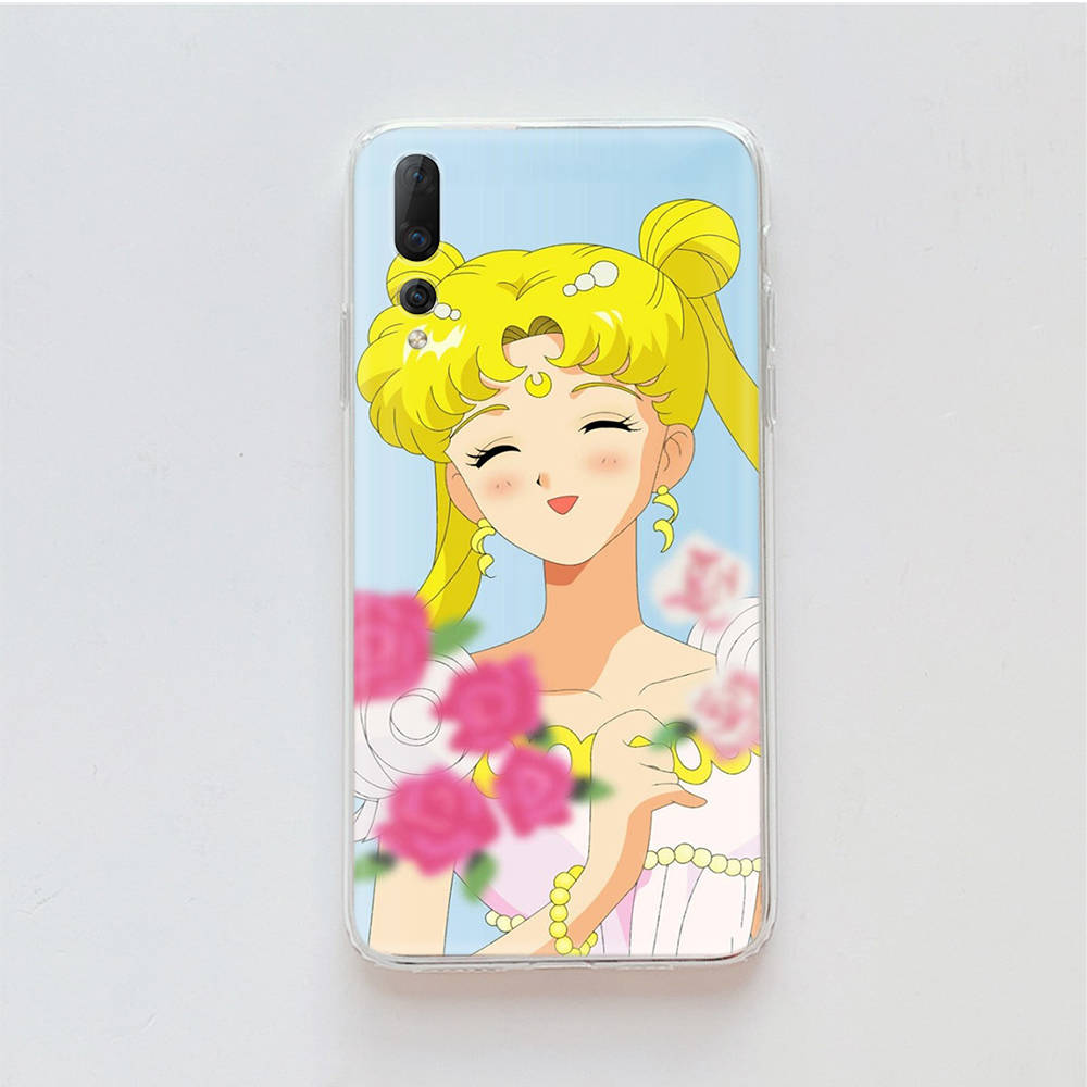 Transparent Case for Samsung A04 A14 A23 M33 M53 Realme 10 9 C35 C55 VIVO X80 Infinix Hot 30 Note 11 Tecno Spark 8P Pro W-67 Sailor Moon Girls