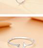 S925 Sterling Silver Fishtail Ring: Cute, Simple, Thin Band, Adjustable Index Finger Ring for Women