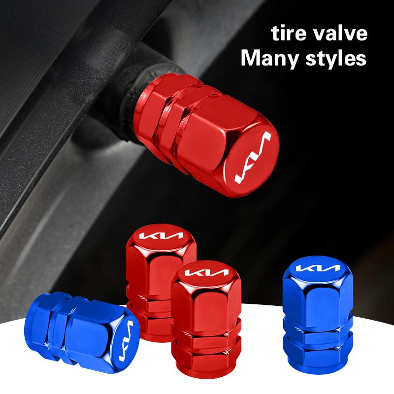 Metal Car Wheel Tire Valve Caps Air Stem Covers For KIA Rio 4 Ev3 Ev6 Niro Stonic Sportage GT-Line Ceed Picanto Forte Sorento K9