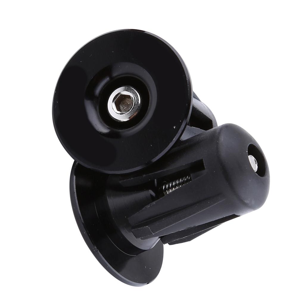 2pcs Colorful Aluminum Bike Bicycle Handlebars Bar Grips End Plugs Caps (Black)