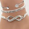 New Ins Women's Love Opening Bracelet Creative Retro Simple Lucky 8-word Bracelet Three-piece Set