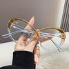Fashionable and Individual Intersect Butterfly Frame Reading Glasses HD Clear Lens for Women Men Versatile Far Sight Eyeglasses