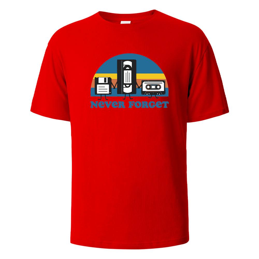 Never Forget Print T Shirts 100% Cotton Summer Tees For Men Women Oversize Casual Tops T Shirts